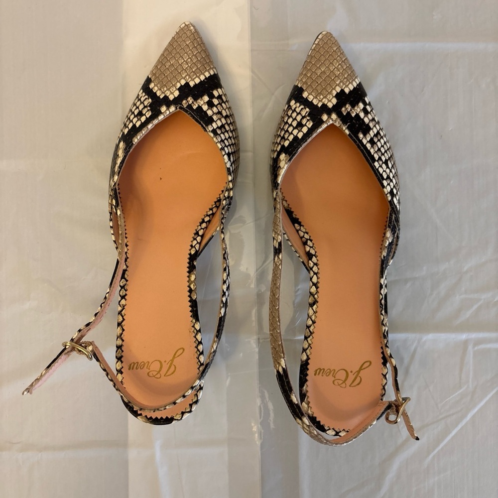 J. Crew Factory Snakeskin Heels - Black and Tan